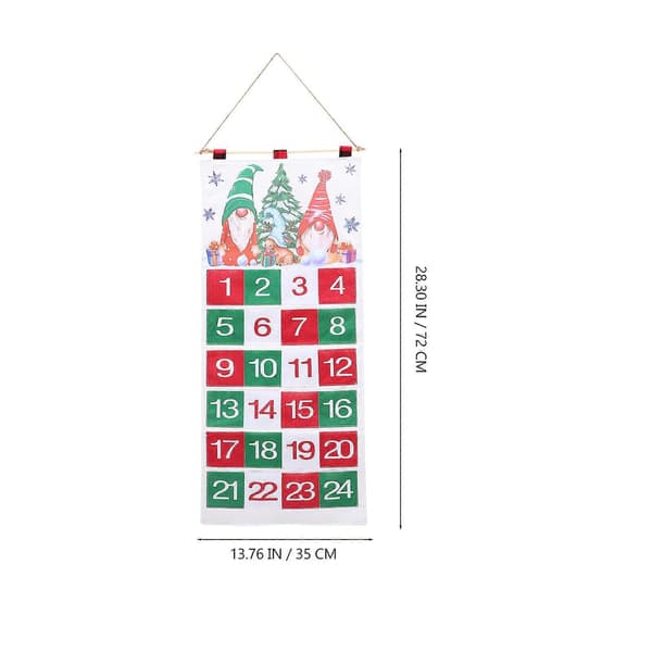 Jule-adventskalender i stof til ophæng til hjemmet