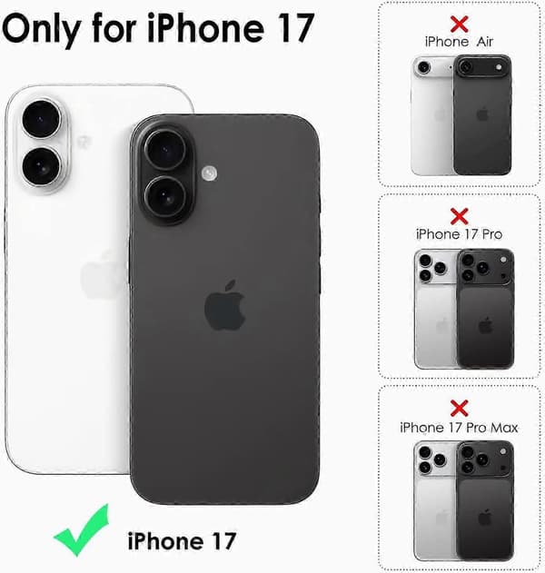 iPhone 17 Klart Deksel, Støtsikker Hard Bakside, Ultratynt iPhone 17 Deksel - Klart