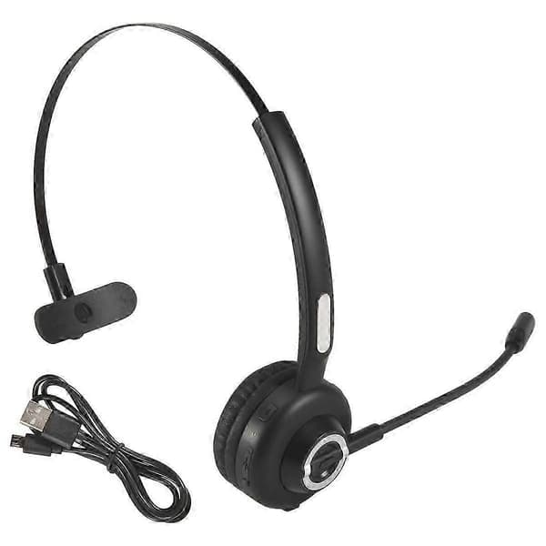 Bluetooth-hovedtelefoner med mikrofon, trådløst headset på øret, støjreducerende pc-headset til mobiltelefon
