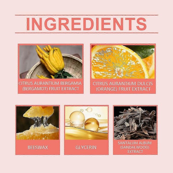 Træ citrus parfume balsam til mænd, langvarig elegant træagtig citrusduft