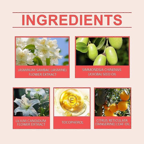 Jasmine Light Roll-On Parfym, Långvarig Blommig Doft med Jojobaolja, Bärbar 10ml