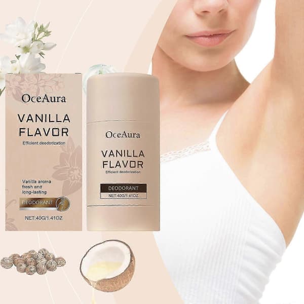 Naturlig vanilje- og kokosdeodorant for langvarig friskhet, perfekt for britisk vær