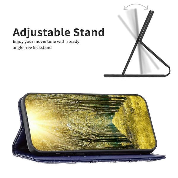 Diamantrutigt magnetiskt läderfodral med flip för iPhone 12 Pro Max (Blå)