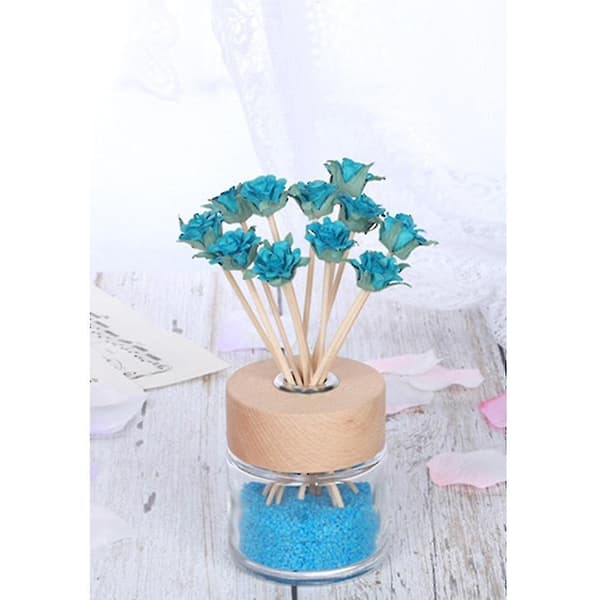 Bølgete Rattan Reed Diffuser Erstatningspåfyllingspinner, Kunstige Blomster Duftpinner