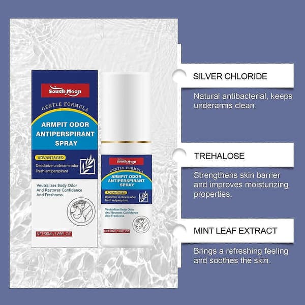 Mild Deodorant Spray för Armhålan - Fräsch Antiperspirant som Neutraliserar Kroppslukt