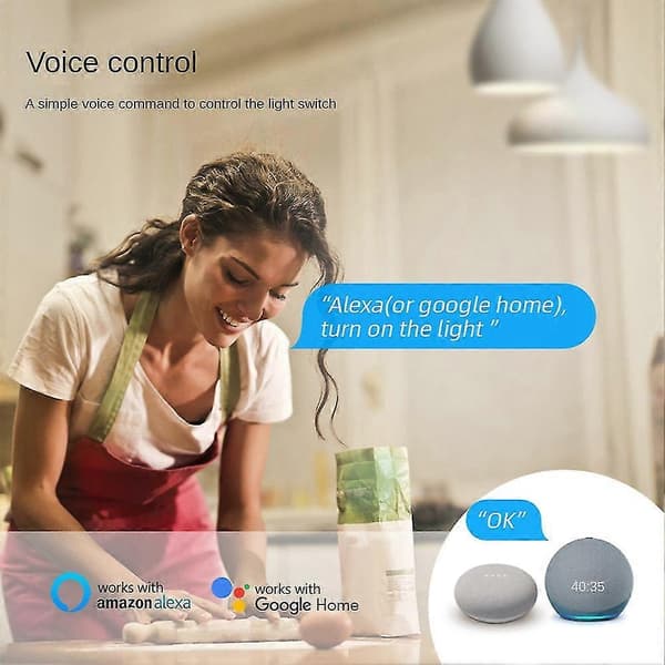 Wifi Smart Lysbrytermodul, Tuya App Fjernkontroll 2-veis Kontroll 1 Mini DIY Bryter Fungerer for Google