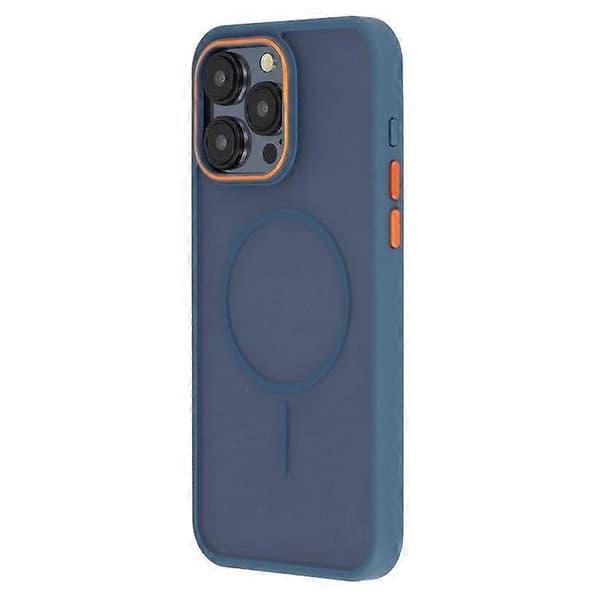 Magnetiskt skal för iPhone 14 Pro Max, hudvänlig TPU + PC baksida (Blå)