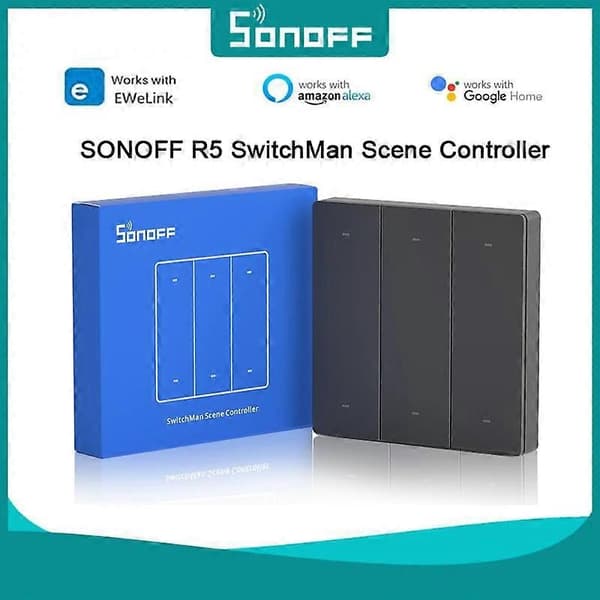 SONOFF R5 SwitchMan Scene Controller EWeLink-Remote Scene Control Multi Trigger Ways Toveiskontroll Fri-kabling Stick-on Bryter