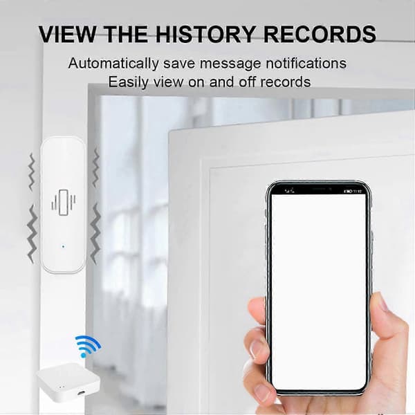 2X Tuya Smart Vibrationssensor ZigBee Tuya Sensor Övervakning Appkontroll Säkerhetsskydd Zigbee Sensor