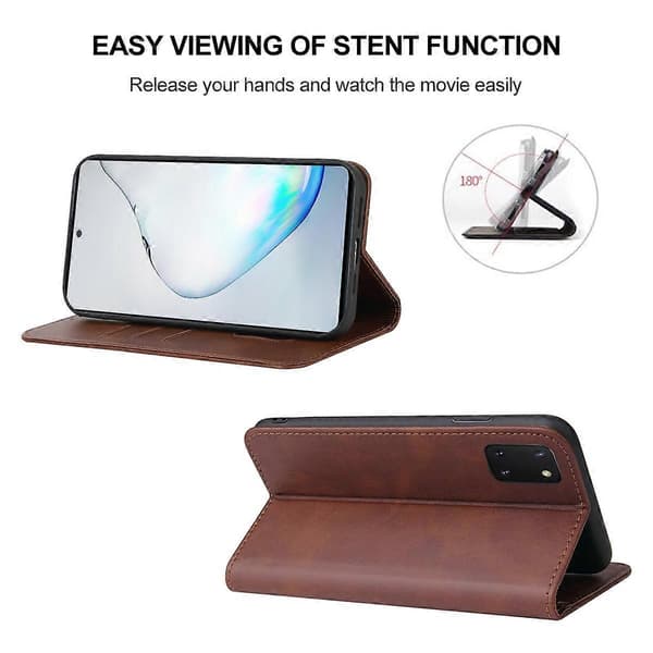 (Ny) För Samsung Galaxy Note10 Lite / A81 Magnetisk Stängning Läder Telefonfodral (Brun)