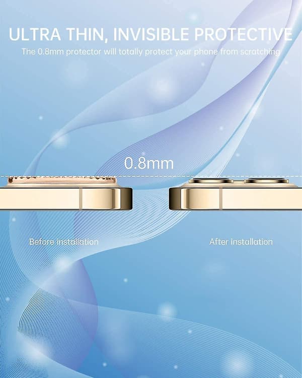 Diamond Glitter Camera Lens Protector Compatible with iPhone 13 Pro/iPhone 13 Pro Max