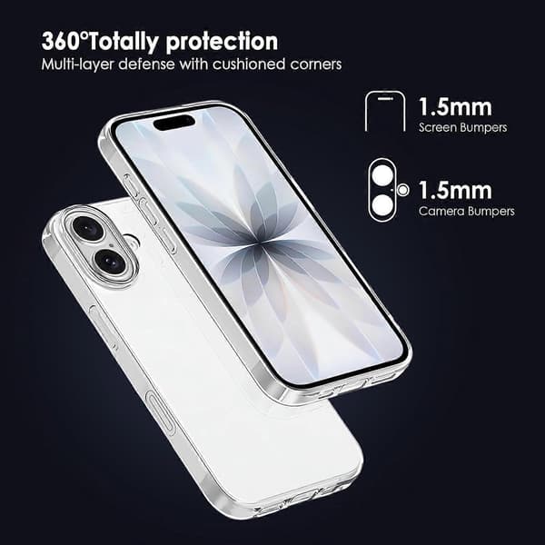 iPhone 17 Klart Deksel, Støtsikker Hard Bakside, Ultratynt iPhone 17 Deksel - Klart