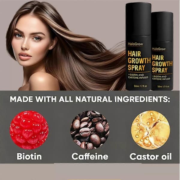1-3X 50ml HaloGrow Hårväxtspray Biotin Koffein Infunderad Minska Håravfall Original Ingefära Hårmist Avancerad Hårväxt BoldCare（1st）