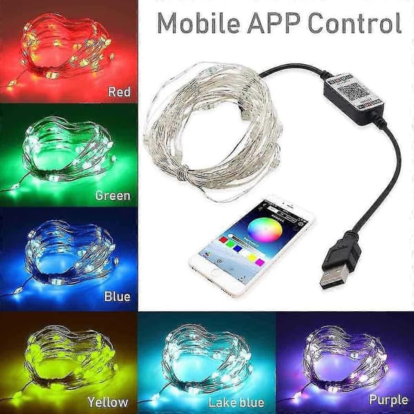 Julelys til juletre - Julelys - LED-lys - Smart inkl. app + USB - Julepynt - Juletrebelysning