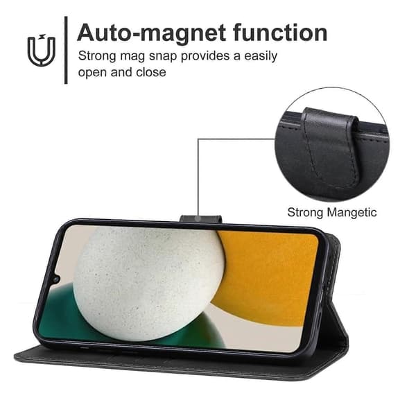 Til Samsung Galaxy A34 5G lædertelefoncover (sort)