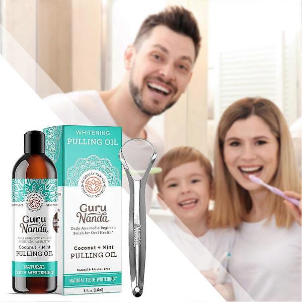 Coconuts Oil Pulling Munskölj Avancerad Oljepullning för Fräsch Andedräkt för Daglig Munhälsa A