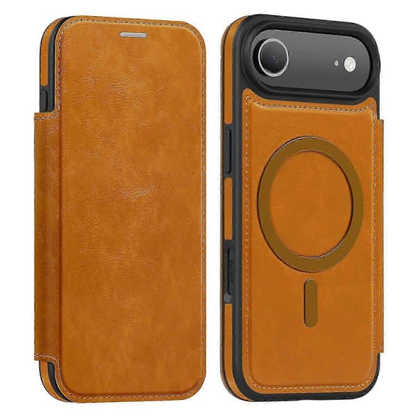 For iPhone 17 Air Case Compatible with MagSafe Card Holder Leather Phone Cover