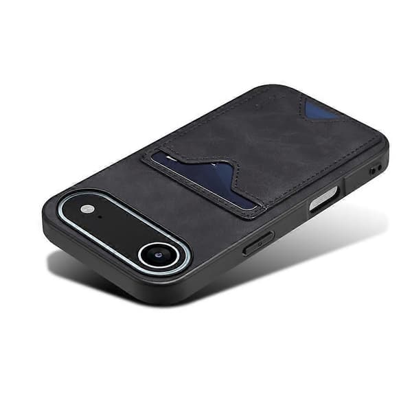 DENIOR Kompatibel med iPhone 17 Air Case Kortholder Stativ Lær + PC + TPU Telefondeksel