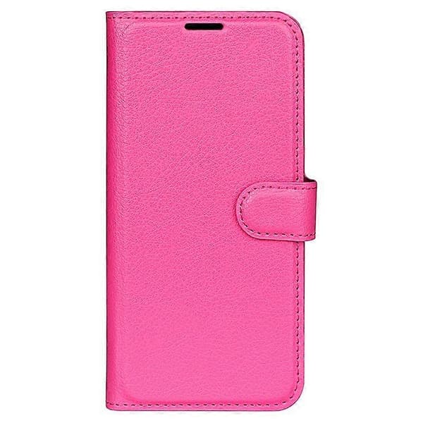 Kompatibelt för iPhone 16 Pro Max Plånboksfodral Litchi Textur Telefon Läderfodral (Rosa)