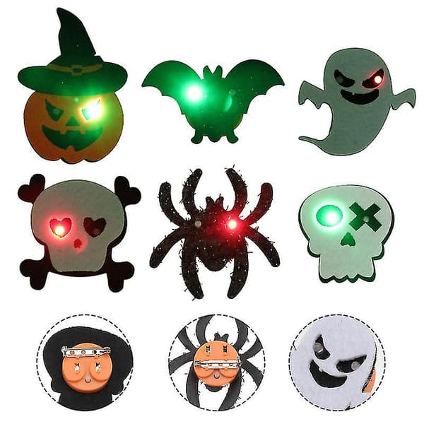6 stk. Halloween broche til Halloween-udsmykning