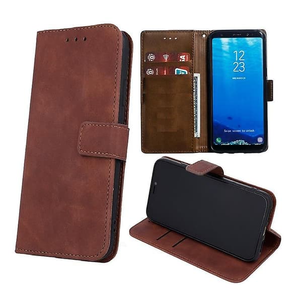 iPhone XR - Book Case Cover Mobile Wallet Brown