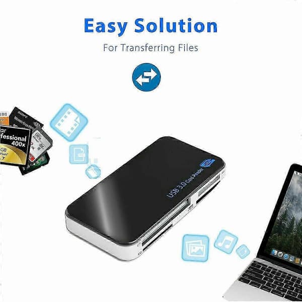 USB 3.0 minneskortläsare 5 Gbps-adapter passar för TF/CF/SD/Micro SD/XD/M2/MS-kort Fk