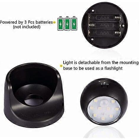 Outdoor Wall Light with Motion Sensor, Wireless LED Lighting with 360 Degree Rotation