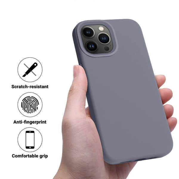 Designet for iPhone 13 Pro Max-deksel, støtsikkert slankt telefondeksel i silikon (lavendel)