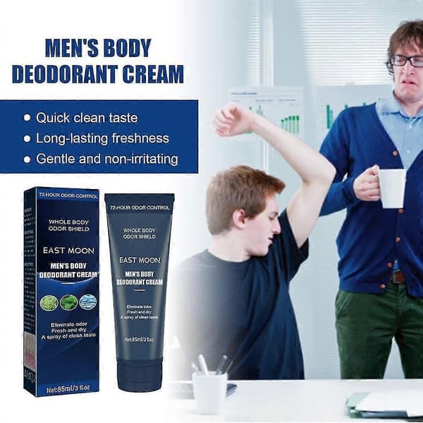 2PCS Herrkropp Mild Deodorantkräm Fräsch Och Torr För Helkropp Luktkontroll Hudvänlig NY
