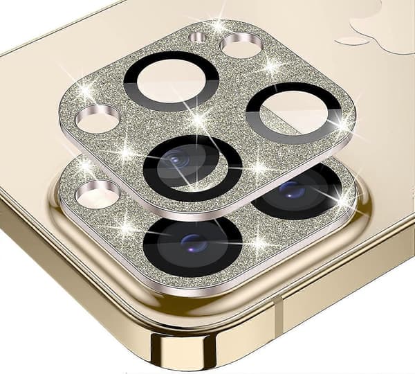 Iphone 13 Pro - Iphone 13 Pro Max kameran linssinsuojus - kultainen glitter
