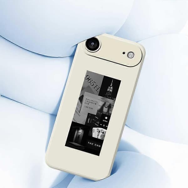 For iPhone 17 Air Case Stitching Photos Pattern Printing Straight Edge TPU Phone Back Cover - Beige