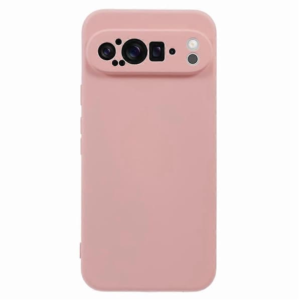 AMORUS Kompatibelt Skal för Google Pixel 9 Pro XL, Exakta Utskärningar, TPU-fiberfoder, Stöttåligt Telefonskal (Rosa)