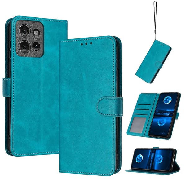 Solid kalvetekstur flip-skinntelefonveske (for Motorola Edge 50)