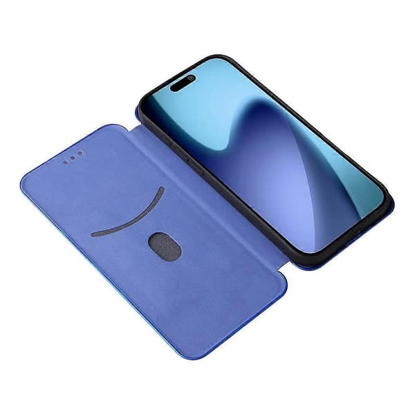 Compatible with iPhone 17 Air Case Carbon Fiber Texture Drop-proof PU Leather Phone Cover