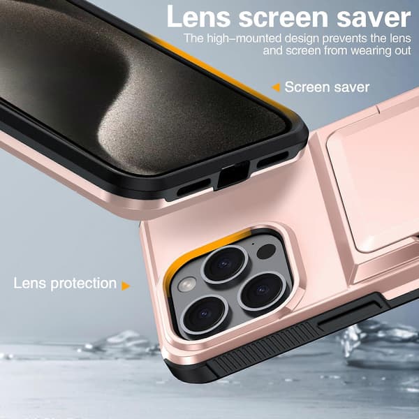 För iPhone 13 Pro Fodral Kortplats TPU+PC Stöd Telefonfodral