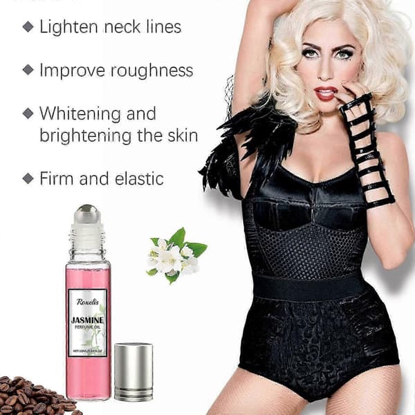 Jasmine Roll-On Parfyme for Kvinner, Langvarig Blomsterduft, Frisk Sjarmerende Duft, 10ml