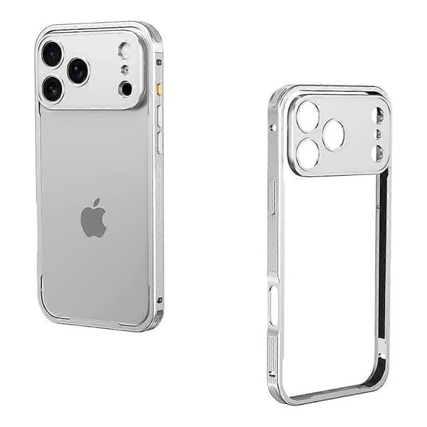 För iPhone 17 Pro Bumperfodral Värmeavledning Aluminiumlegering Telefonskal med Spänne Kameralock -