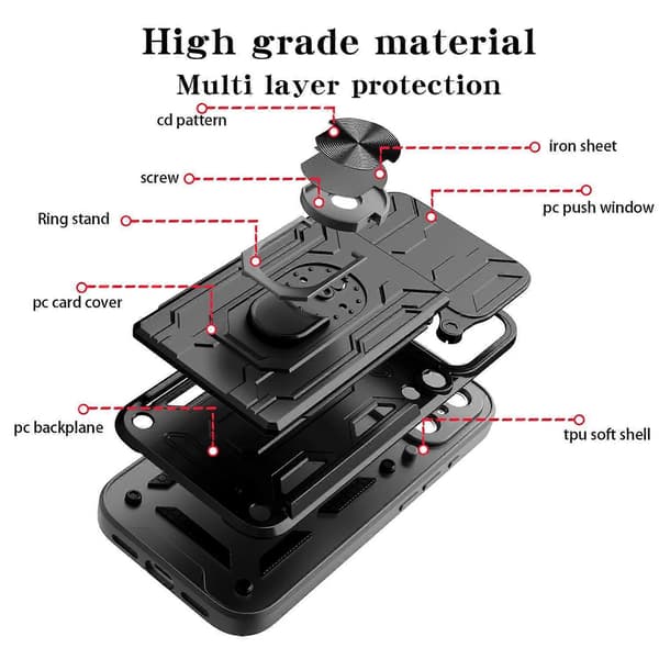 Liukuva Camshield TPU+PC-puhelinkotelo korttipaikalla (iPhone 17 Prolle)
