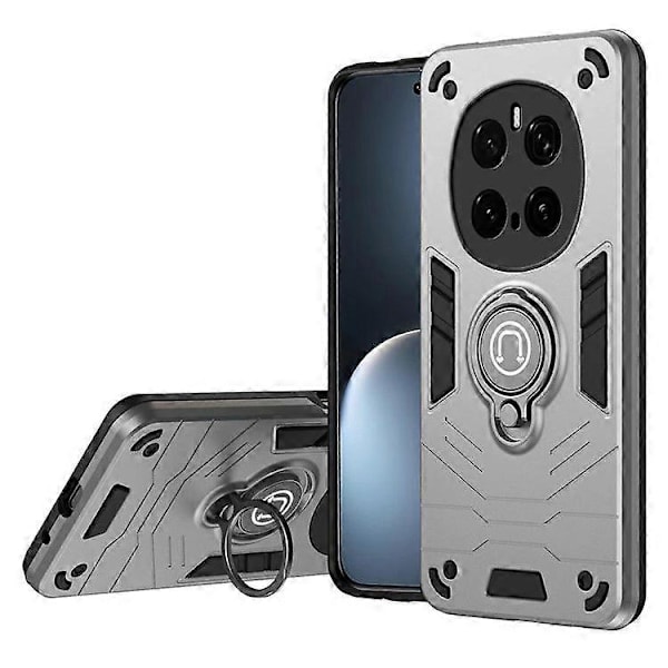 För Honor Magic7 Pro 5G Skal Slide Camshield Ställ PC + TPU Mobilskal (Grå)