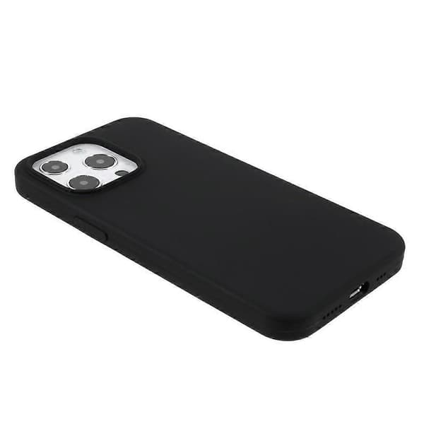 Kompatibelt skal för iPhone 15 Pro, solid silikon, stöttåligt mobilskal (Svart)