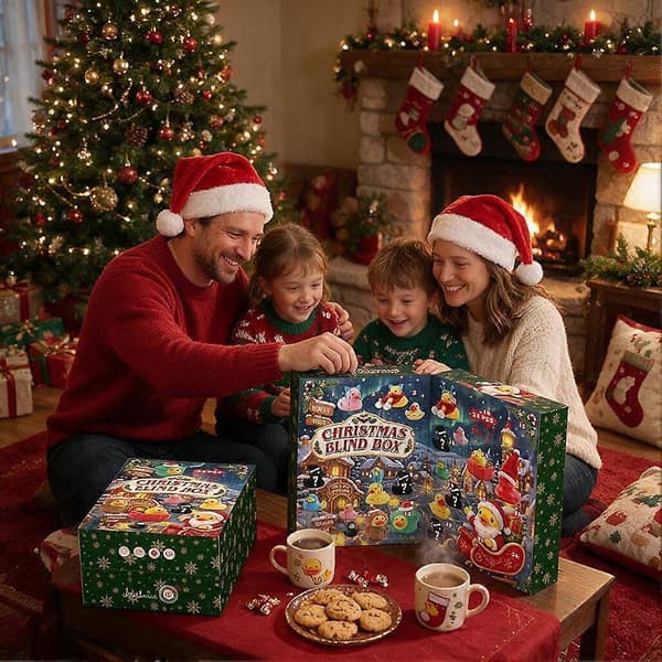 Badeand-adventskalender 2024 24 stk. fargerike ender til julegave Festlig dekorasjon til stuen