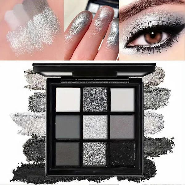 Niofärgad ögonskuggspalett Rökig Makeup Mörk Mörk Ögonskuggsplatta