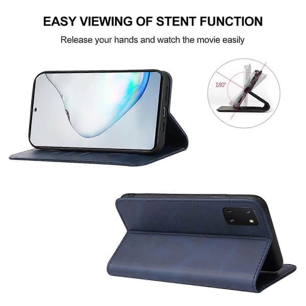 (Ny) Til Samsung Galaxy Note10 Lite / A81 Magnetisk Lukning Læder Telefoncover (Blå)