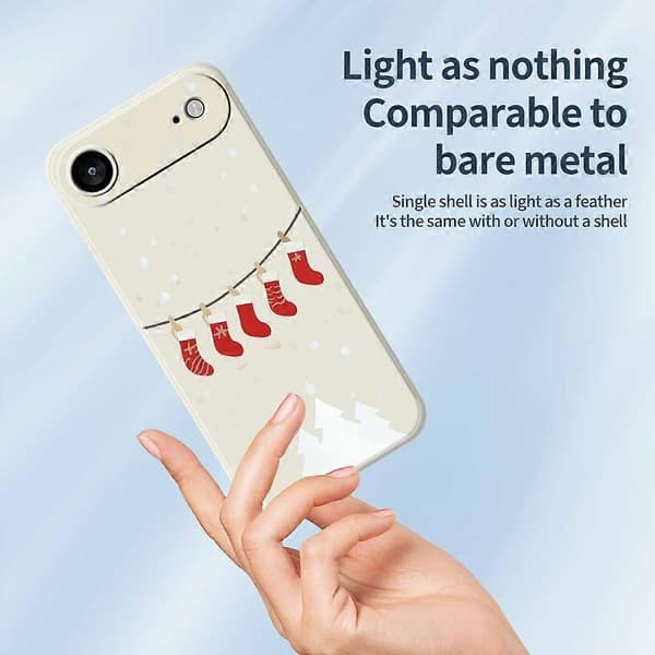 Til iPhone 17 Air-deksel med julesokk-mønster, rett kant, TPU-telefonbakdeksel