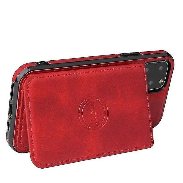 Til iPhone 11 Kalvetekstur Magnetisk Etui (rød)