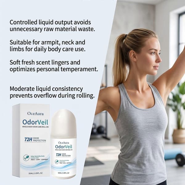 Smooth Glide Mint Deodorant Roll-On, Helkropps luktneutraliserande vätska, Långvarig sval doft minskar svettlukt under armarna 50ML