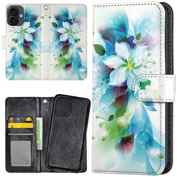 iPhone 16 - Plånboksfodral/Skal Blomma
