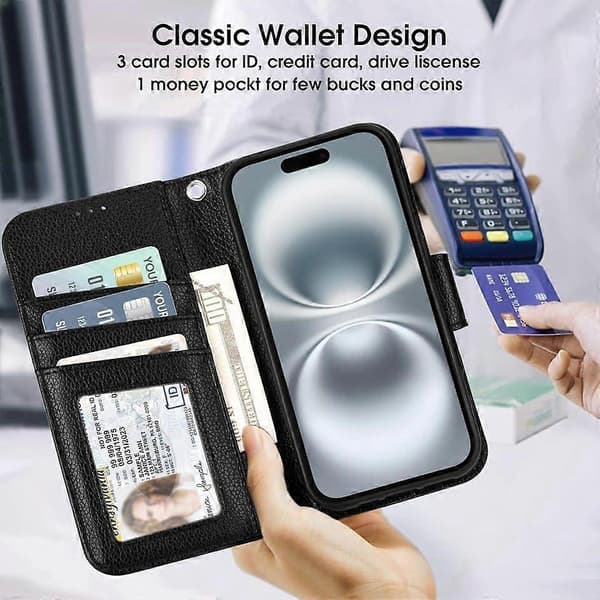 iPhone 16 Pung Etui - Sort