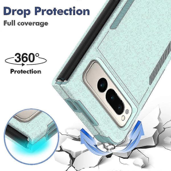 Google Pixel Fold PC + TPU beskyttende telefoncover (lysegrøn)