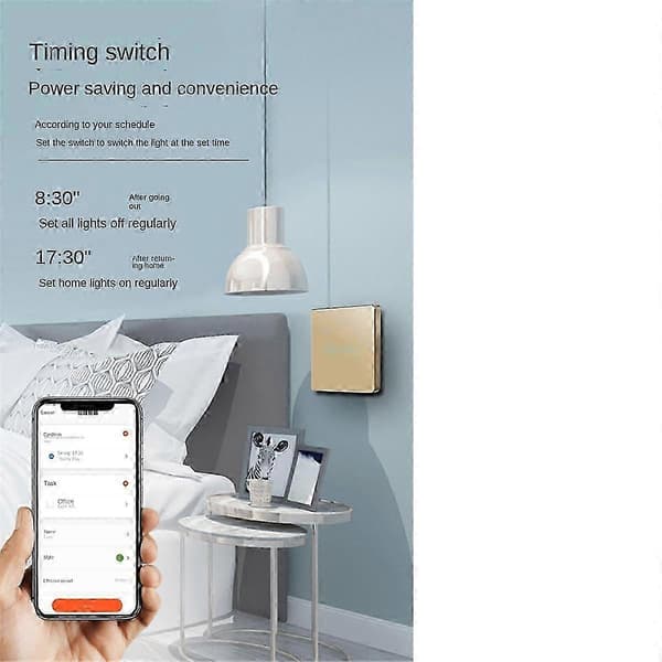 Tuya Wifi Smart Switch Touch Lysafbryder Nul Brandlinje 3 Afbryder Guld